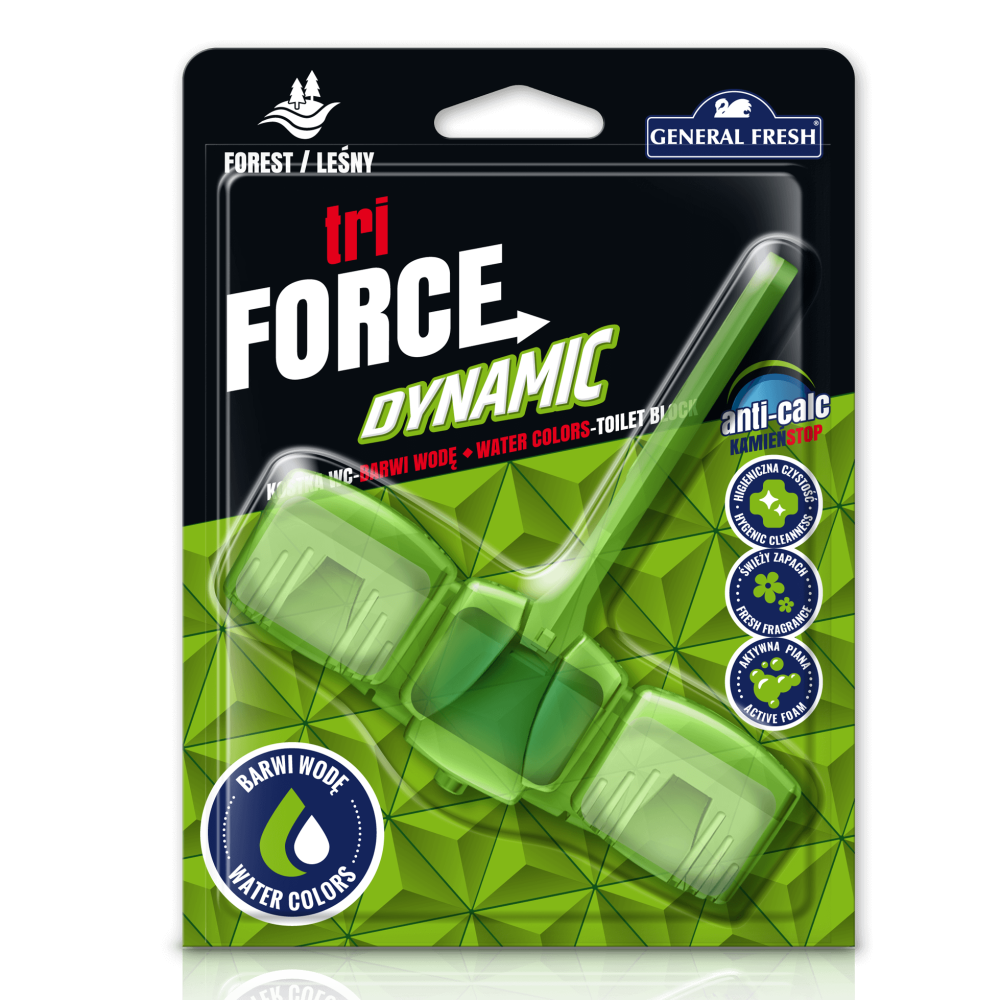 Kostka do wc Tri-Force Dynamic - General Fresh - Force - leśna